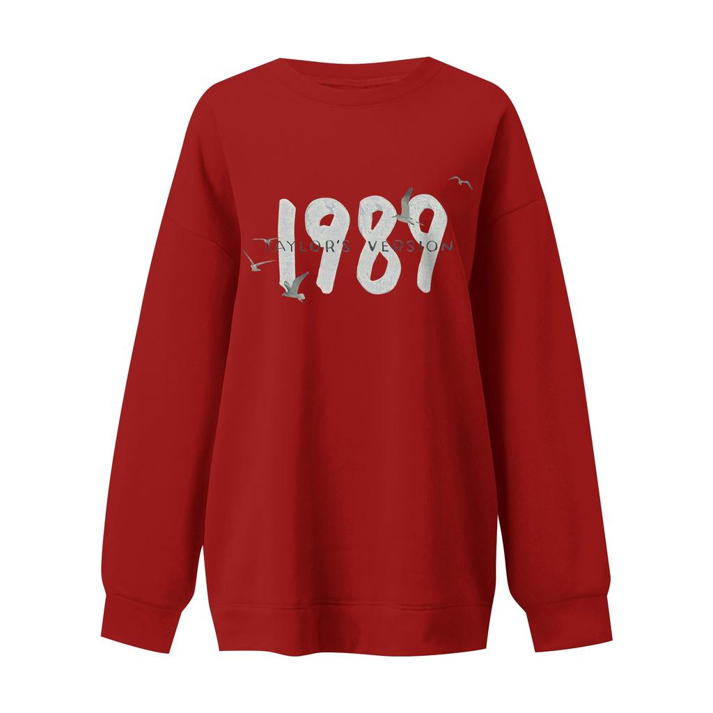 Women's Casual Fashion Print Long Sleeve O-Neck Pullover Top