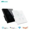 Melery Smart WiFi Switch EU Touch Light Switch,Glass Panel With/without Neutral Wire Remote by Alexa Google Home,1/2/3/4 Gang.