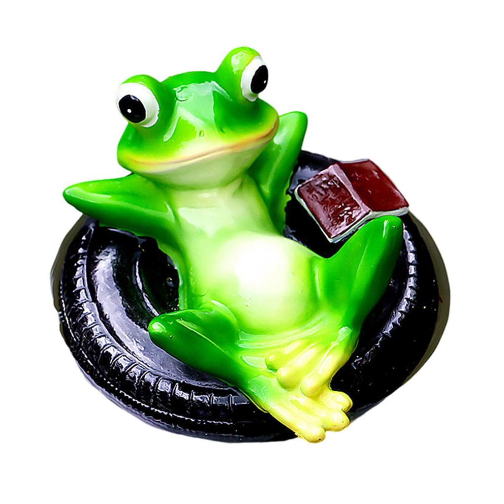 Статуэтка плавающей лягушки Yousheng из смолы, мультяшная расслабляющая лягушка, украшение для пруда, плавающая лягушка, фигурка для аквариума, сада, бассейна, водного элемента, декор