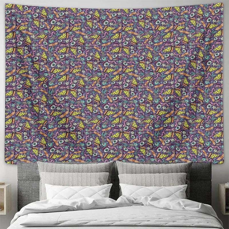 Boho Tapestry Wall Hanging Psychedelic Hippie Decor Festival Room Divider Trippy Art Aesthetic Dorm Room Vintage Wall Decor Macr