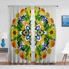 Мандала желтые цветы яркий геометрический узор прозрачные вуалевые шторы для гостиной спальни окна прозрачные тюль шторы