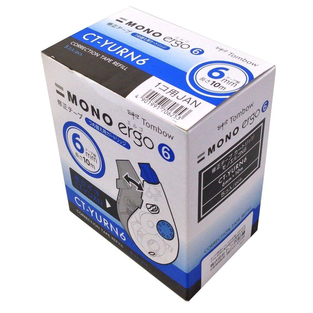 Корректирующая лента Tombow MONO Mono Ergo N картридж 6 мм 5 шт CT-YURN6-5P
