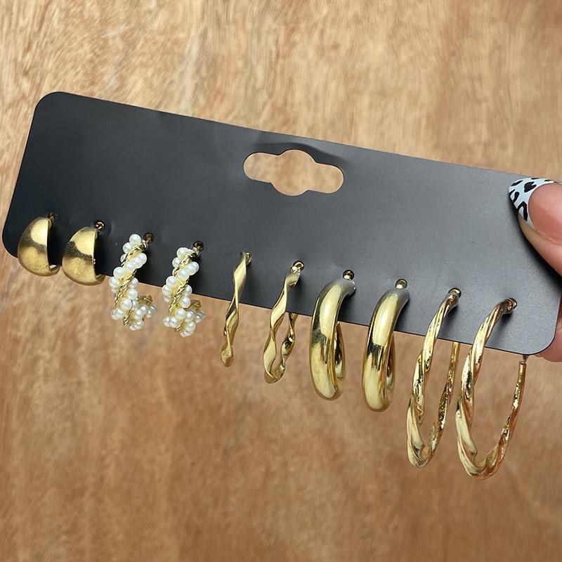 17 км модные золотые геометрические квадратные круглые жемчужные серьги-кольца для женщин, акриловые серьги-кольца с бабочками, ювелирные изделия, подарок