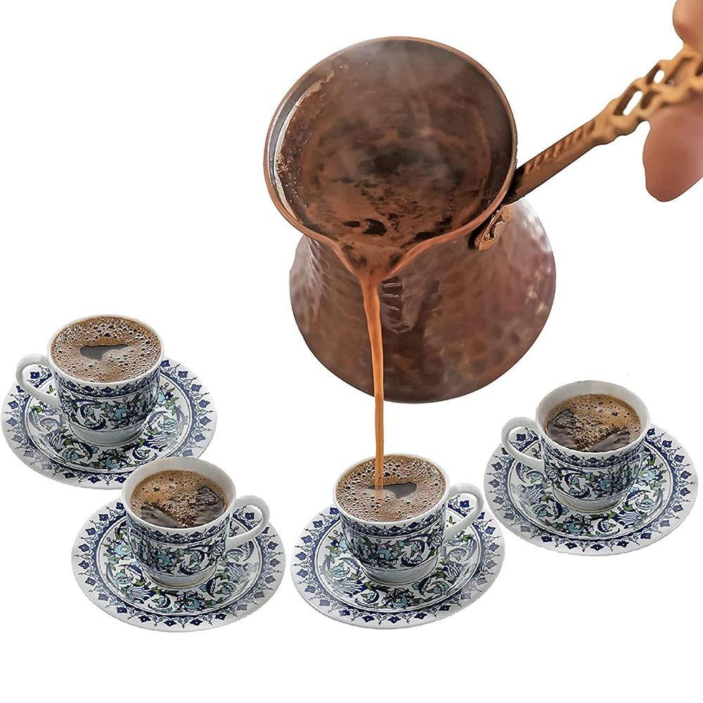 Metal Handle Turkish Copper Coffee Pot Antique Copper Looking Milk Warmer Container  Chocolate