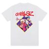 Музыкальная группа Gorillazs Punk Rock Print 90-е Повседневная одежда с коротким рукавом Трендовая летняя мужская футболка с круглым вырезом