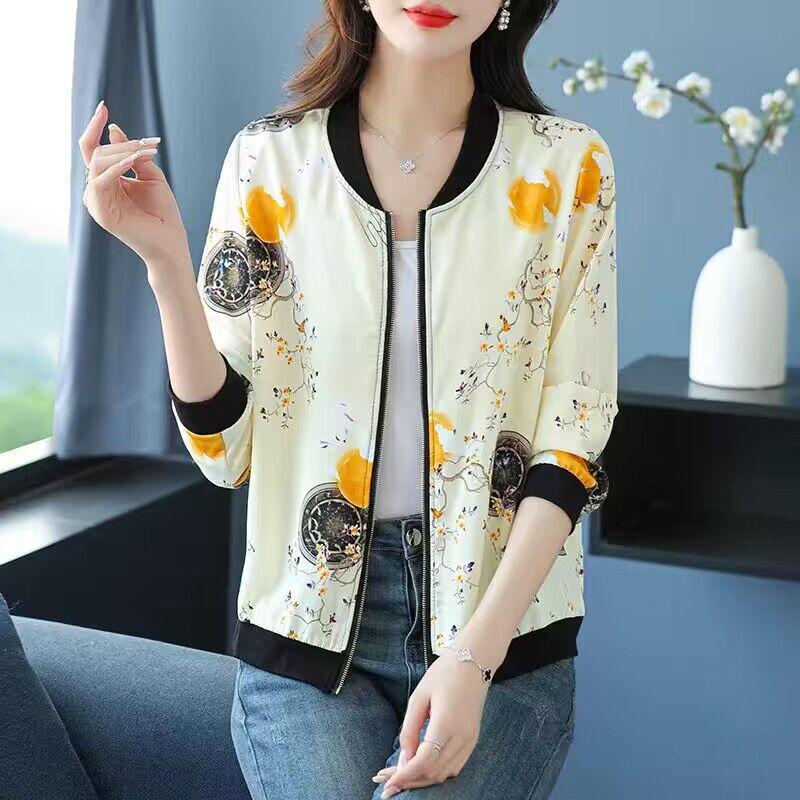 2025 Stylish Women's Large Ice Silk Sun Protection Chiffon Jacket - Long Sleeves, Beach and Holiday Ready