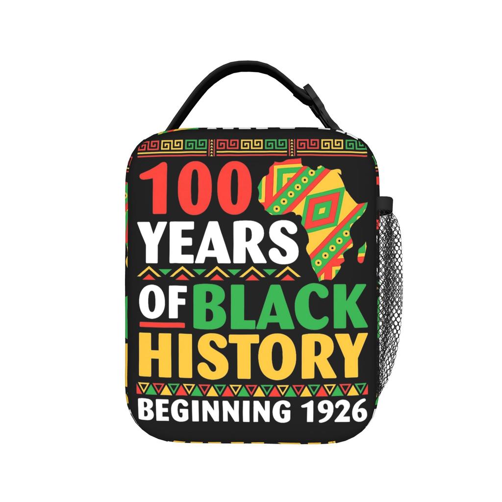 100 Years Black History Beginning Centennial Africa Insulated Lunch Bag Bag Lunch Container Tote Lunch Box Food Handbags College