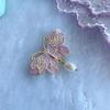Enamel Dripping Butterfly Brooch Freshwater Pearl Ethnic Style Brooch Anti -Glare Alloy Accessories Women 'S Corsage