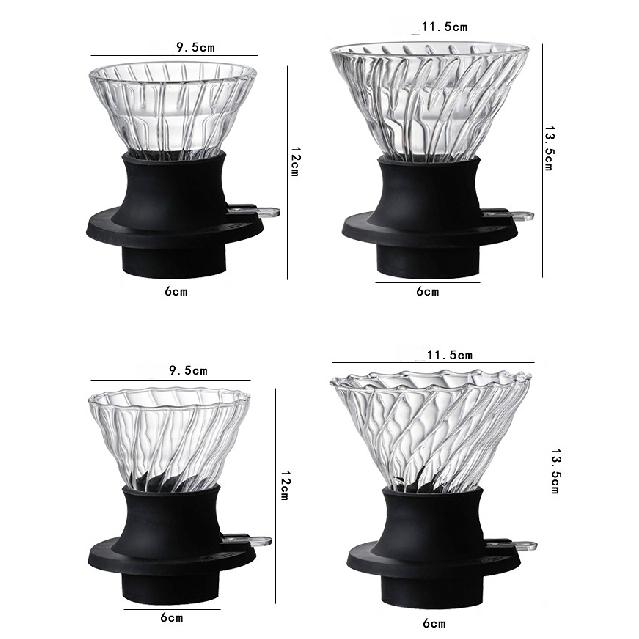 Кофейный набор V60 Стеклянный кофейник Кофейный фильтр Чашка для кофе Фильтрующая бумага Утолщенный стеклянный фильтр Кофейник
