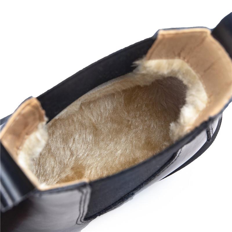 Customized 2025 New Leather Chimney Boots Women's Autumn and Winter Knight Boots Casual Chelsea Boots Velvet Martin Boots