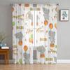 Милый ребенок слон красочные прозрачные шторы для спальни гостиной тюлевые шторы для кухни оконные вуали шторы