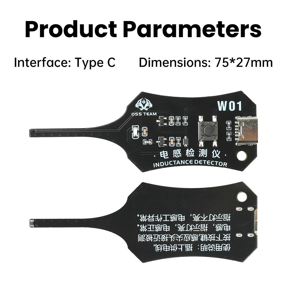 Type-C Inductance Tester Electromagnetic Non-Contact Fault Detection for Phones PCB Motherboard Repair Diagnostics Tool