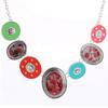 [R6225] - Multicolored 'Lilipoupettes' Designer Necklace - 40x30 Mm