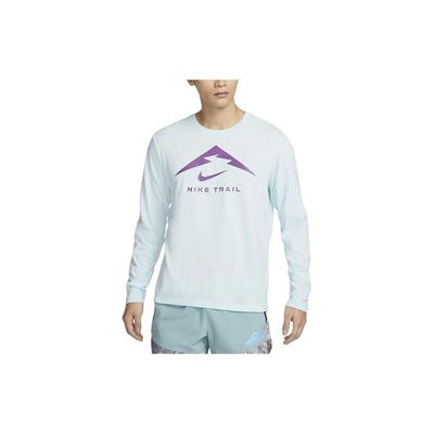 Футболка с длинным рукавом и круглым вырезом American Vintage Letter Print, быстросохнущая, мужская, цвет Glacier-Blue FN0828-474