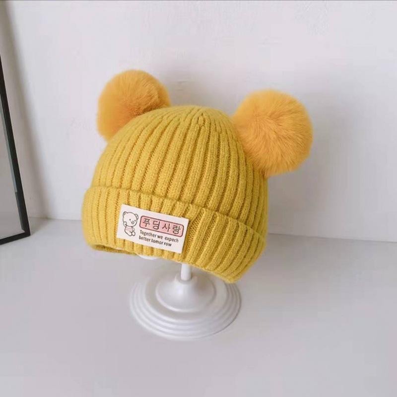 Children's Knitted Wool Hat Cartoon Cute Winter Boys and Girls Winter Baby Hat Warm Ear Protection