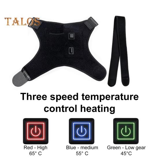 Подогреваемый плечевой бандаж с USB-разъемом, 3 температурных режима, регулируемый, для мужчин и женщин, болезненность, скованность, облегчение боли в плечах, электрический подогрев плечевого бандажа