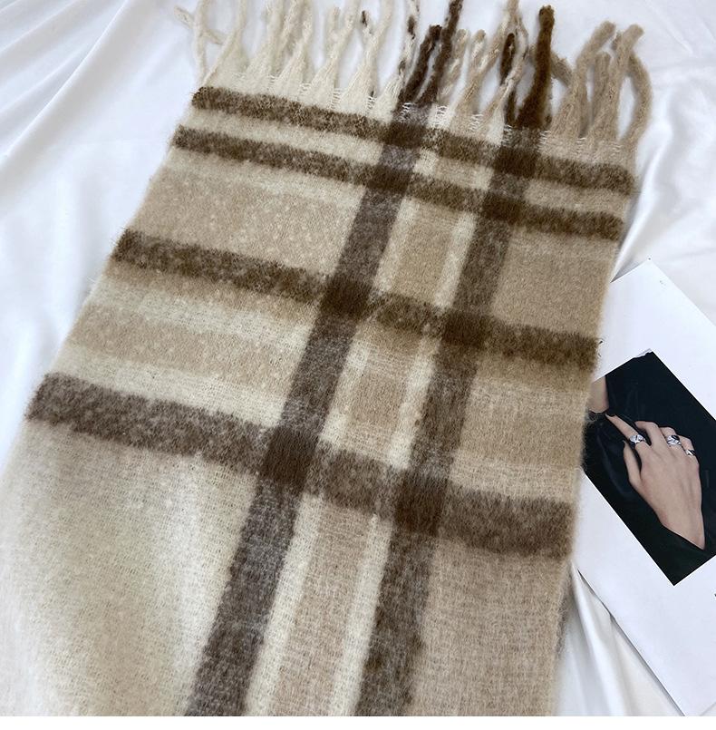 Роскошный шарф из искусственного флиса для женщин — уютная, толстая и теплая зимняя шаль с кисточками, дышащий полиэстер, идеально подходит для повседневных выходов