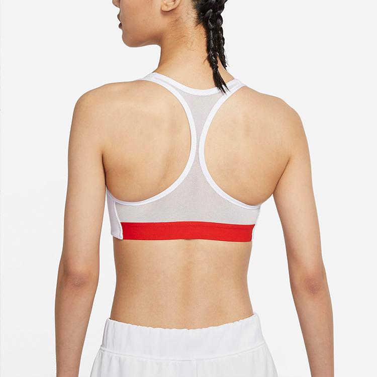 Nike Swoosh Средняя поддержка цельный мягкий спортивный бюстгальтер женский спортивный бюстгальтер белый CZ4444-100