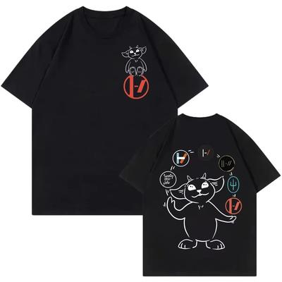 Футболки Twenty One Pilots Мода Рок Хип-хоп Короткий рукав Мужская Женская Одежда Повседневная Уличная одежда Оверсайз Свободные Футболки