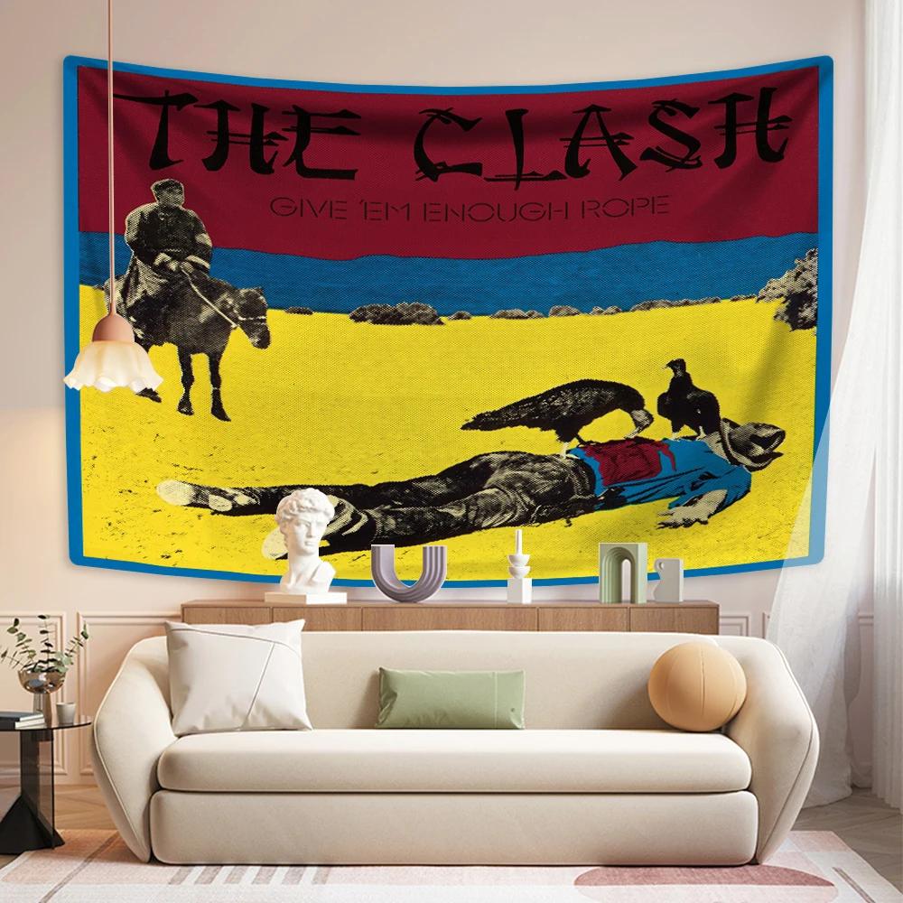 Гобелен Рок-н-ролл Музыка Хэви-метал The Clash Настенное украшение для спальни Большой тканевый фон для общежития Декор для концерта