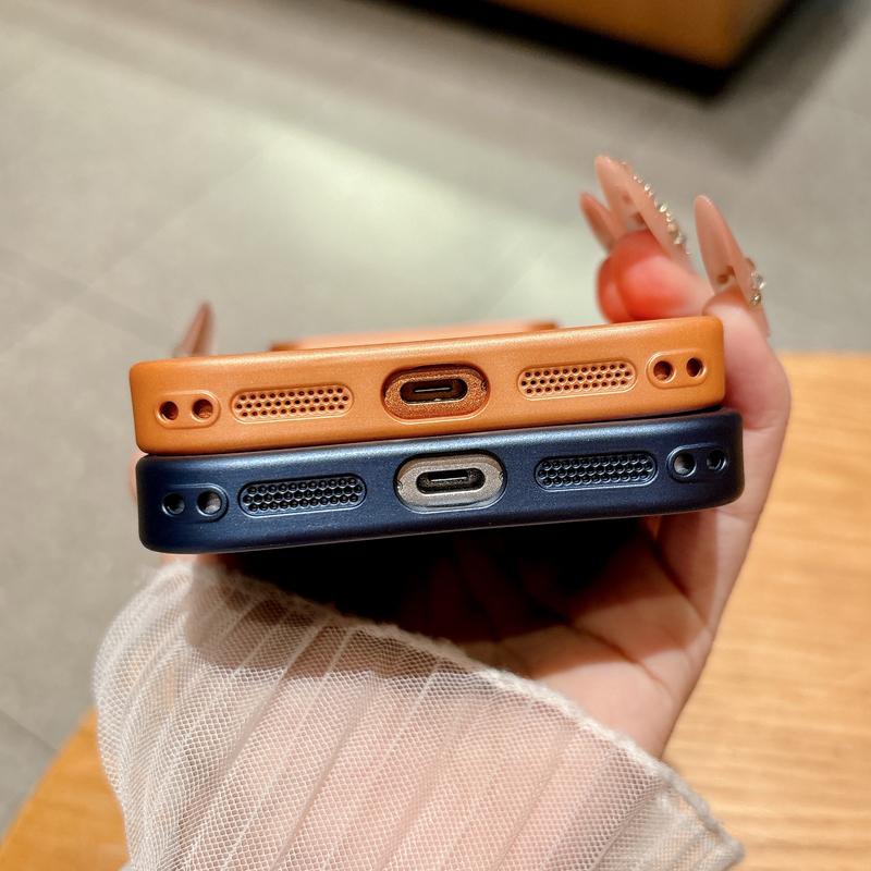 Роскошный кожаный чехол с узором личи для iPhone 17 16 15 14 13 Pro Max 16Pro Чехол с поддержкой беспроводной зарядки Magsafe