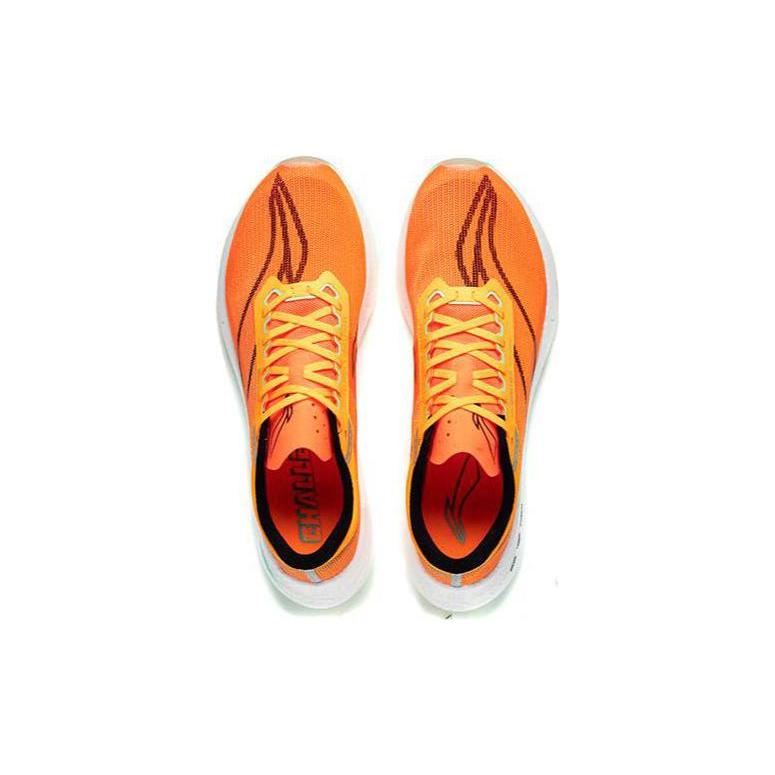 Li Ning Feidian 3 Challenger Износостойкие Дышащие Низкие Марафонные Беговые Кроссовки Мужские Неоновый Ярко-Оранжевый ARMT037-6
