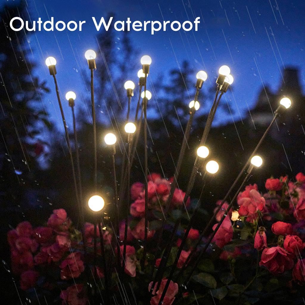 2 Packs 6-head Solar Swaying Firefly Lamps Intelligent Light Control Outdoor Waterproof Ground Plug