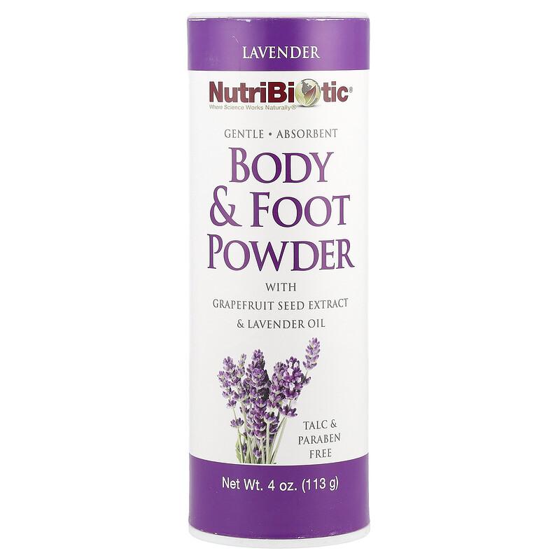 Body & Foot Powder with Grapefruit Seed Extract & Lavender Oil, Lavender, 4 oz (113 g)