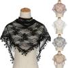 Embroidered Triangle Lace Scarf for Church Shawl Spanish Mantilla Catholic Veil Church Scarf for Women Handkerchief Black White