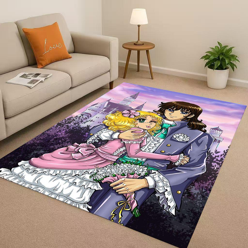 Retro Candy Candy Sweet Girl Cartoon Room Non-Slip Area Rug Soft Carpet for Bedroom Playroom Sofa,Easy Clean Home Decor Doormat
