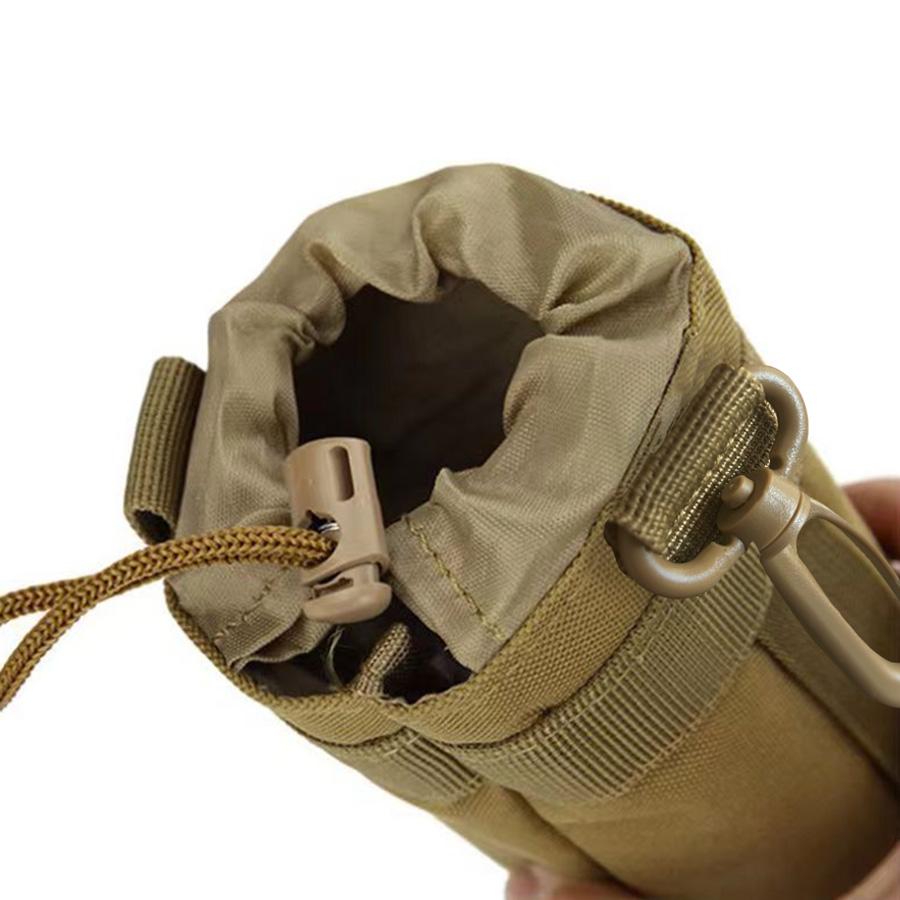 Наружный многофункциональный держатель-сумка для бутылки воды Molle, для кемпинга, пеших прогулок, велосипеда, с веревкой для вытягивания