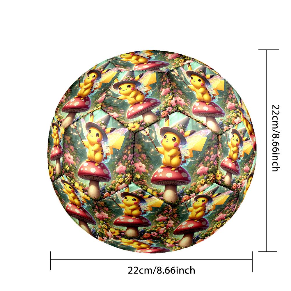 Pikachu Printed Size 5 Standard Football, Waterproof PU Training Soccer Ball for Outdoor Sports
