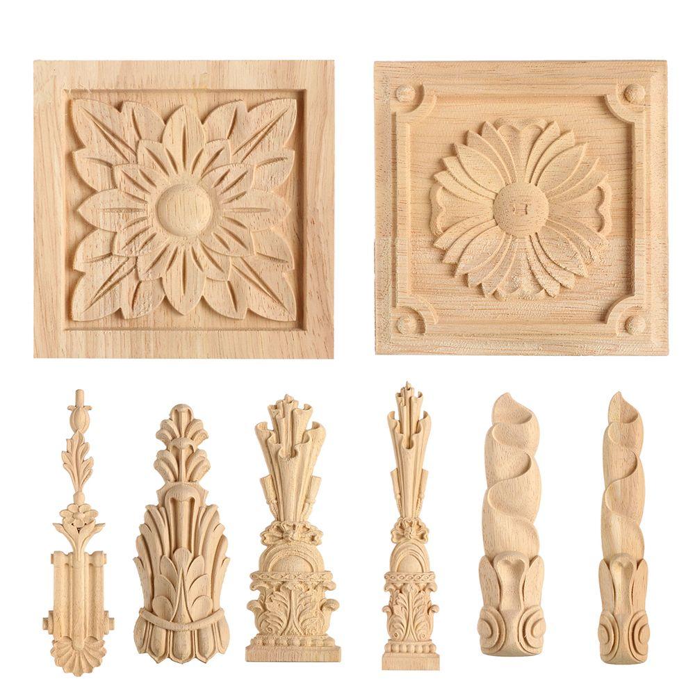 Style Decoration Crafts Vintage Wood Carved Cabinet Seat Feets Furniture Foot Legs Home Decor