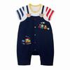 Shortall Short Made in Baby Navy [Miki House] Romper, Sleeve, 3/4 Length, Striped, Bear, Japan, Boys, Baby, Kids, Clothes, Infant, Children's Clothes,
