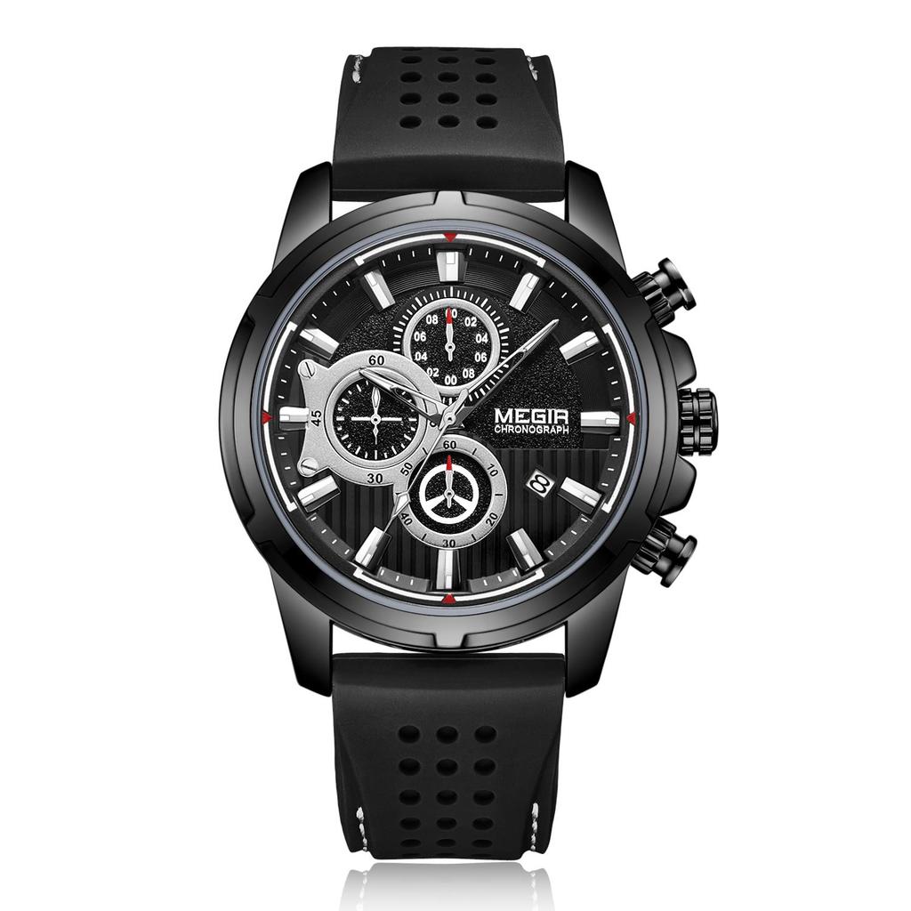 Relogio Masculino MEGIR New Sport Chronograph Silicone Mens Watches Top Brand Luxury Quartz Clock Waterproof Big Dial Watch Men