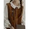 Vests Women Retro Loose Autumn Japanese Style Solid All-match Comfortable Corduroy Design Warm Simple Student Leisure Lovely