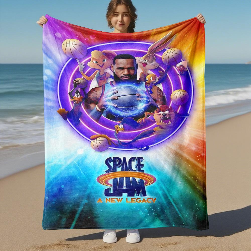 1pc Space Jam A New LegacyOutdoor Flannel Blanket Soft Plush Decor for Picnics, camping,Bedroom, Playroom, or Lunch Breakn1194A