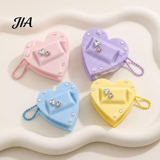Earphone Case for Wired Headphones Heart Shape Earbud Organizer with Faux Diamonds, Portable Headphone Storage Cute Bag Charm Girls Holder Bags