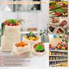 PEASUG 8 Pack Reble Produce Bags Grocery Washable, Cotton Mesh Vegetable Bags for Refrigerator Grocery Fruits and Veggies Shopping, Transporting