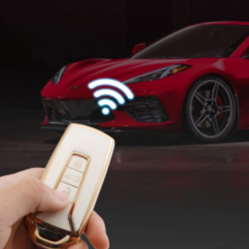 Мягкий чехол для ключей из ТПУ с 3 кнопками для Volkswagen Touareg 2018-2021, умный дистанционный ключ, полный защитный чехол на 360°