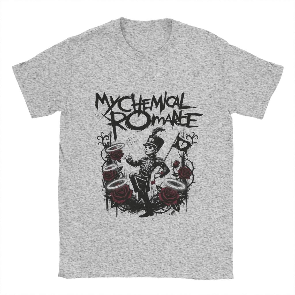 Мужская футболка My Chemical Romances  Смешные футболки с коротким рукавом и круглым вырезом 100% хлопок Летняя одежда