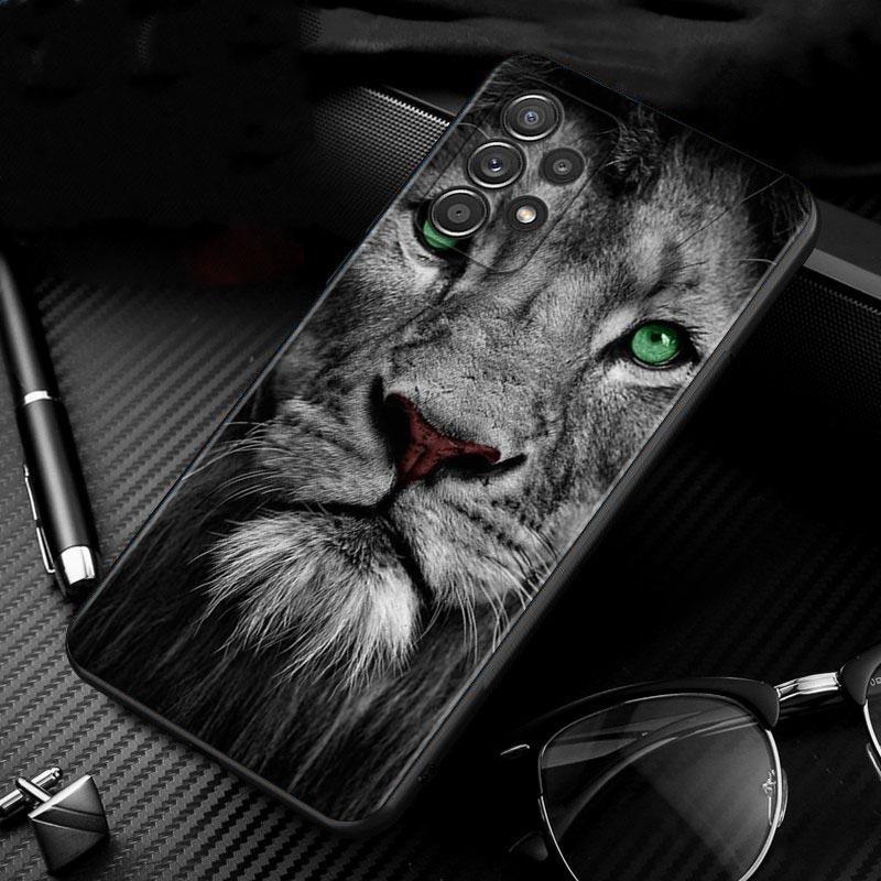 Чехол со львом для Samsung Galaxy A51 A71 A41 A31 A11 A01 A72 A52 A42 A32 A22 A21s A02s A12 A02, черный силиконовый чехол для телефона