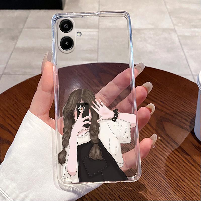 Для Samsung Galaxy A07 4G Прозрачный Роскошный Милый Заяц с Сердечком Забавный Мягкий Силиконовый Чехол из ТПУ для Samsung Galaxy A07 A07 Задняя Крышка