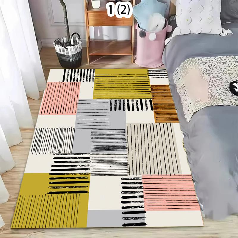 1 Soft Non Slip Floor Mat with Stylish Abstract Lines Suitable for Home Decorating Carpets in Living Rooms and Kitchen Corridors