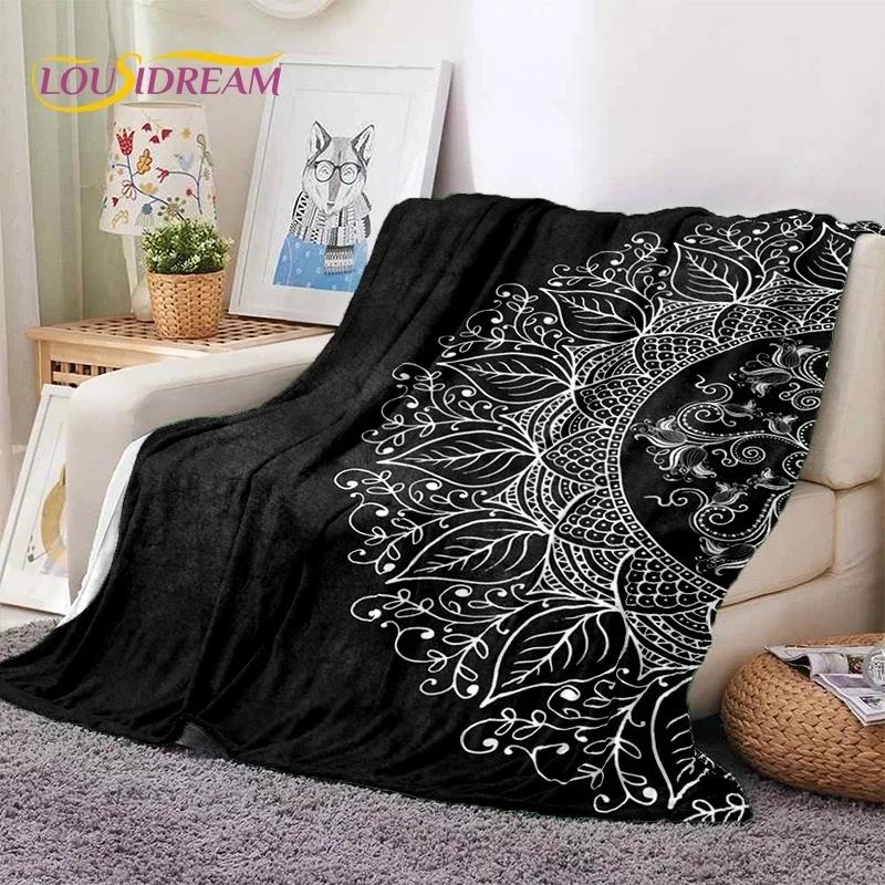 3D Mandala Yoga Flower Bohemia Meditation Nature Soft Flannel Blanket for Bed Bedroom Sofa Picnic,Throw Blanket Outdoors Leisure