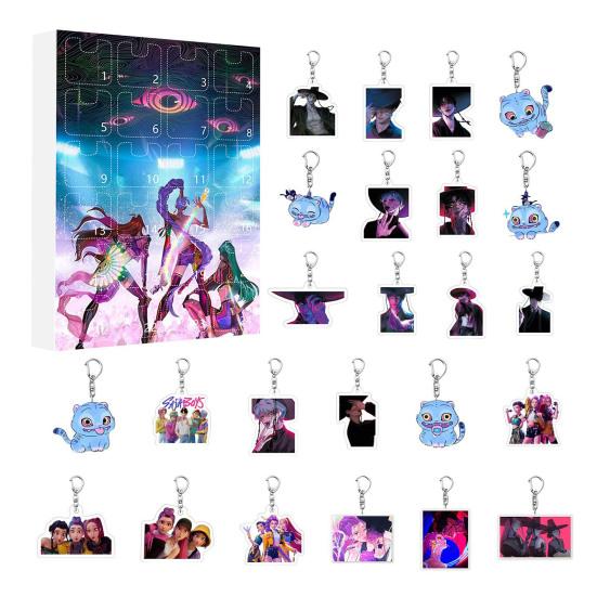 Календарь Адвента Охотника на демонов 2025 Календарь обратного отсчета до Рождества с 24 игрушками-брелоками для детей