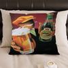 Anime Retro Beer Drink Art Pillow Cover for Bedroom Room and Living Room Sofa Decorative Cushion Cover