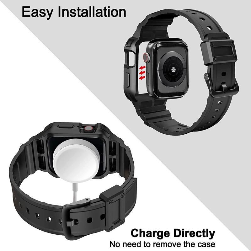 Чехол-ремешок для Apple Watch 45 мм, 44 мм, 49 мм, 41 мм, 40 мм, iWatch Series Ultra 8, 7, 6, 5 SE 4, 3, ремешок, спортивный защитный сменный браслет