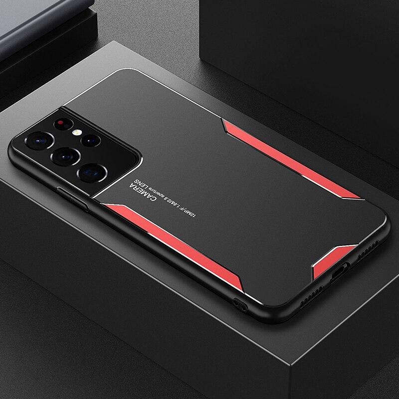 Роскошный алюминиевый металлический матовый чехол для Samsung Galaxy S25 S24 S23 S22 Ultra S21 Plus S20 FE S10 A53 A54 A55 силиконовый бампер для телефона