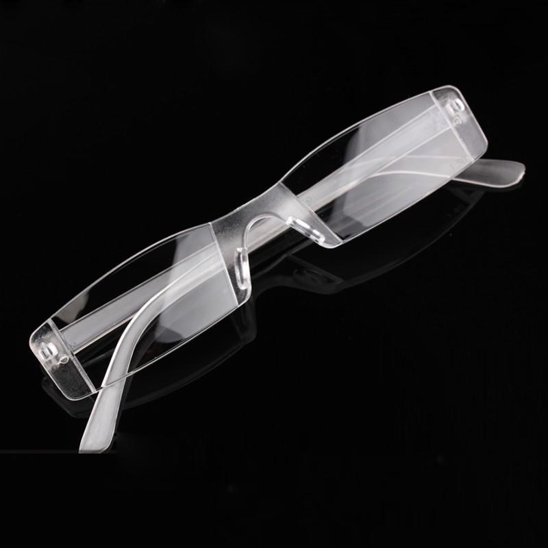 Transparent Presbyopia Reading Glasses Unisex Clear Plastic Fashion Rimless Eyeglasses Resin High Quality